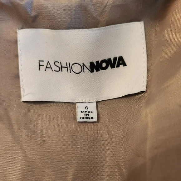 Fashion Nova Faux Fur Lined Jacket In Mocha Size Small - Picture 5 of 7